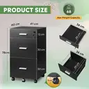 DEVAISE 3 Drawer Filing Cabinet, Lockable File Cabinet, Under Desk Drawers with Storage, Wood Fits Letter / A4 Size for Home Office, Black image 2