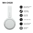 Sony WH-CH520 Wireless On-Ear Headphones (White) image 2