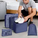 VoxorAI Navy Blue Travel Bag, Clothing Storage Bag, Toiletry Bag, Travel Organization Set (8 Pieces) image 3