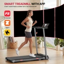 KeHot Tapis de course pliable, tapis de marche électrique 2,5 CV, 1-10 km/h, charge maximale 100 kg, faible bruit, contrôle via application, salle de sport portable pour la maison, pour le jogging et la marche image 3
