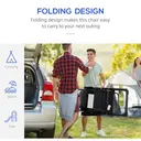 Outsunny Folding Garden Chairs Set of 2, 5-Position Recliner Camping Chair with High Back, All Weather Texteline Seat, Portable Outdoor Dining Chairs with Headrests for Patio, Picnic, Black image 3