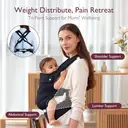 Momcozy Baby Carrier - Ergonomic, Comfortable & Lightweight, for 3-20kg Babies, Easy To Wear, Hands-Free, Enhanced Lumbar Support, Snug Fit For Infants & Toddlers, Black image 5