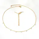 18K PVD Gold Stainless Steel Station Necklace, 4mm Round Cubic Zirconia Dainty Choker image 6