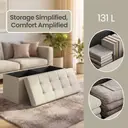 Ochama x SONGMICS Storage Ottoman Bench, 38 x 110 x 38 cm, End of Bed Bench, Storage Chest, for Living Room, Bedroom, Entryway, White image 6