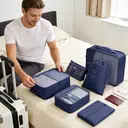 VoxorAI Navy Blue Travel Bag, Clothing Storage Bag, Toiletry Bag, Travel Organization Set (8 Pieces) image 2