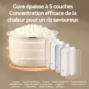 Ochama Cuiseur à riz électrique multifonctionnel - 2 L  image 4