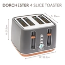 Haden Dorchester 4 Slice Toaster, Digital Browning Control, Grey Coated Stainless Steel - 201317 image 4