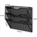 Senhoglb Porte-documents mural A4 à 3 compartiments en maille, Noir, Offre Nouvel An, Idée cadeau image 1