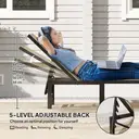 Outsunny 5 Pieces Cube Rattan Garden Furniture Set, Garden Dining Set with Wood-Plastic Table and 4 Armchairs, Space-Saving Rattan Table and Chairs with Removable Cushions for Patio, Beige image 3