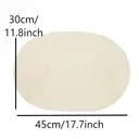 PP Placemats Set of 6 for Dining Table，PP oval placemat BL pearl rice， Washable Woven Vinyl Non-Slip 18x12 inches Placemat Heat-Resistant Durable Table Mats for Dining Table Easy to Clean image 5