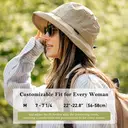 TOP-EX Chapeau de soleil pour femme en forme de seau avec grand rebord, trou pour cheveux tressés, packable pour l’été, voyage, plage et plein air - Gris image 4