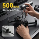 EasyWox Kit de Tournevis Électrique Mini 62-en-1, Affichage Numérique du Couple, Batterie Lithium Rechargeable 500mAh, Boîte de Rangement Rotative, Embouts Longs, Gris image 1