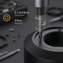 EasyWox Kit de Tournevis Électrique Mini 62-en-1, Affichage Numérique du Couple, Batterie Lithium Rechargeable 500mAh, Boîte de Rangement Rotative, Embouts Longs, Gris image 2