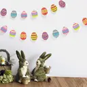Yuejia 2Pcs 9.8ft/3mEaster Egg Garland Easter Decoration Banner Easter Party Decoration Spring Garland Pastel Egg Hunt Bunting Garland for Easter Brunch Easter Birthday Office & Home Decor image 4