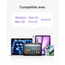 Inateck Clavier Bluetooth 3 canaux avec pavé Tactile, Clavier sans Fil AZERTY Ultra Fin et Portable, Compatible avec iPad OS,Windows et Android, KB01105 Gris image 4