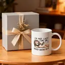 Alphynix 1pc 11oz White Mug with Lazy Lion on "Energy-Saving Mode" Funny Quote, Humorous Gift for Christmas or Thanksgiving image 4