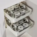 VIVREAL Pull-out Storage Rack with Sliding Rail – Carbon Steel Kitchen Cabinet Organizer, Easy Installation, White, S4030W image 5