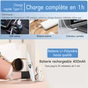 SUNLUXY S600 Recourbe-cils électrique pour courbure naturelle longue tenue, avec affichage LED de la température et de la batterie, arrêt automatique de sécurité - Blanc image 6