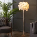 Homary Loftus Art Deco Tree Floor Lamp with White Feather Shade Rose Gold Finish image 4