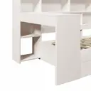 Merax Single Daybed with Bookcase & Computer Desk, 3FT Sofa Bed with Storage, Drawers & USB Type-C Port, 90 x 190 cm Multi-functional Wooden Bed Frame for Living Room/ Bedroom, White (No Mattress)  image 6