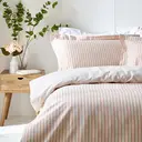 Yard Fitted Sheet Hebden Stripe 100% Cotton Blush Single image 2