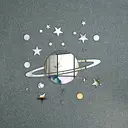 WhereHike Lot de 21 autocollants miroir en PVC planètes argent - 19 x 18 cm image 2