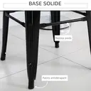 HOMCOM Lot de 4 tabourets de Bar Empilable Chaise de Bar Industriel avec Repose-Pied Hauteur d'Assise 76 cm, cadre en métal, style rétro, pour salle à manger, balcon, bistrot ou bar, Noir image 3