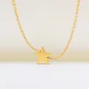 16-Inch 18K Gold Plated Star Charm Necklace, Celestial Stainless Steel Dainty Pendant image 5