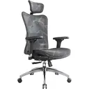 Chaise de bureau ergonomique SIHOO M57 en maille avec support lombaire réglable, accoudoirs 3D, dos haut respirant pour ordinateur (Gris) image 0