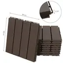 Outsunny Caillebotis - Dalles terrasse - Lot de 9 - emboîtables, Installation très Simple - Petits Carreaux Composite Plastique Imitation Bois Chocolat image 1