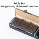 JORDAN&JUDY Small Pill Organizer Portable Mini Daily Pill Case Tablet Cutter Storage Box 1 pc Brown image 3