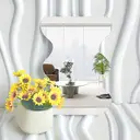 1pc PVC mirror sticker irregular wave acrylic room decoration aesthetic mirror image 1