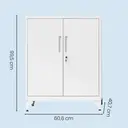 Ochama x SONGMICS Armoire de Bureau à 2 Portes, Verrouillable, en Acier, pour Bureau, Salon, Blanc image 2