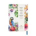 Jubiluu A5 Hardcover Notebook with Lined Pages - 96 Sheets (100g offset paper), Bookmark & Elastic Band -Classic Cream Ruled Journal for Writing, School, Office, and Gifts-Tropical Parrot & Foliage image 6