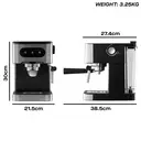 DAEWOO Espresso Coffee Machine with Steam Wand, 20Bar, Silver & Black - SDA2698GE image 6
