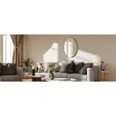 Melodieux Oval Wall Mirror 51x71cm Gold Circle Hanging Wall Mirror Home Decorative Wall Mounted Vanity Mirror for Bathroom Living Room Hallway image 8