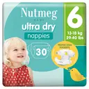Nutmeg Baby Ultra Dry Nappies Size 6 30 Pack image 1