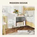 HOMCOM Bedside Table with Drawer, Modern Bedside Cabinet with Open Compartment and Handle, Bedside Drawers for Bedroom, Living Room, White image 5