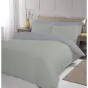 NightComfort Duvet Cover Set Plain Reversible Polycotton Sage/Grey Single image 1