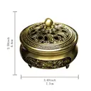 JU7CER 1PC Alloy Golden Lotus Incense Burner with Lid - Classic Style, Ideal for Christmas Home Decoration and Floor Display, Incense Holder image 1
