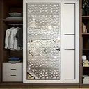 4-piece PVC mirror-finish abstract acrylic wall decoration, 19.5*19.5cm.silver image 2