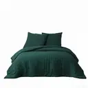 MEEALLHOME Parure de lit texturée Seersucker vert foncé - 1 housse 140 x 200 cm et 1 taie 65 x 65 cm image 7