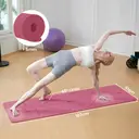 MISS LULU Good Nite Yoga Mats 6 mm Yoga Mat Gymnastics Mat TPE Sports Mat Non-Slip Fitness Mat Training Mat Pilates Mat for Yoga Pilates Training 183 x 61 x 0.6 cm Plum 183*61*0.6cm image 3