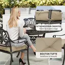 Outsunny Lot de 4 Coussins de Chaise de Jardin Capitonné 48L x 48cm Kaki |  Rembourrage 10 cm avec Attaches image 1