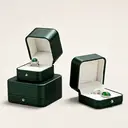 Oirlv Écrin à bijoux en cuir premium avec fermoir à bouton métallique blanc - Vert foncé image 6