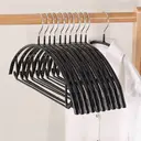 10 Cintres en Métal Ultra Fins avec Revêtement en Caoutchouc Antidérapant, Noir, pour Vêtements de Forme, Résistants et Robustes image 4