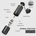 STARESSO Manual Coffee Grinder Capacity 20g with CNC Stainless Steel Tapered Burr - Internal Adjustable Setting, Double Bearing Positioning, French Press Coffee for Hand Grinder Gift, D6 PLUS image 8