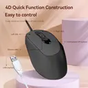 Rexsun Wired Mouse – 4 Buttons, Adjustable DPI 1000/1200/1600, Silent Click, Ergonomic Design, USB Connection, Compatible with Windows & Mac, Black, V2 image 2