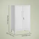 Ochama x SONGMICS Armoire à outils métallique avec portes verrouillables et étagères, organisateur de garage pour bureau ou maison, gris image 4
