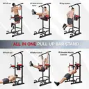 Pooboo C966S Power Tower Dip Station Pull Up Bar for Fitness Home Gym Workout,Multi-Function Adjustable Height Fitness Strength Training Exercise Equipment image 4